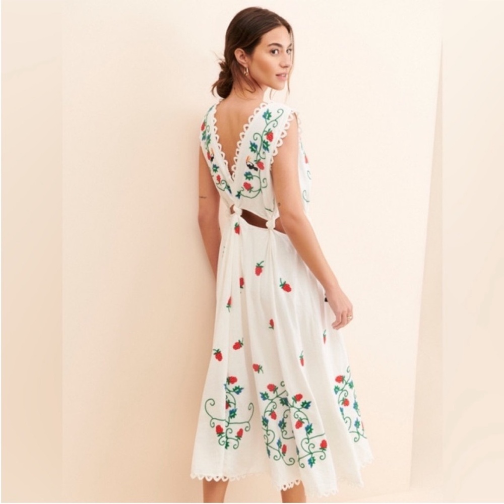 FARM RIO embroidered toucan midi dress | new with tags | size large